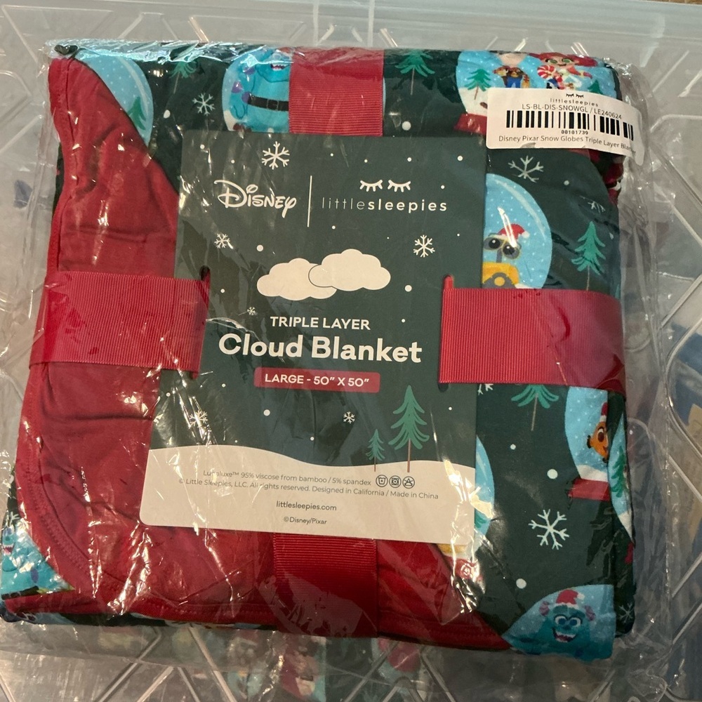 Disney Pixar‎ x Littlesleepies Snow Globes Cloud Blanket – Large 50” x 50” NWT